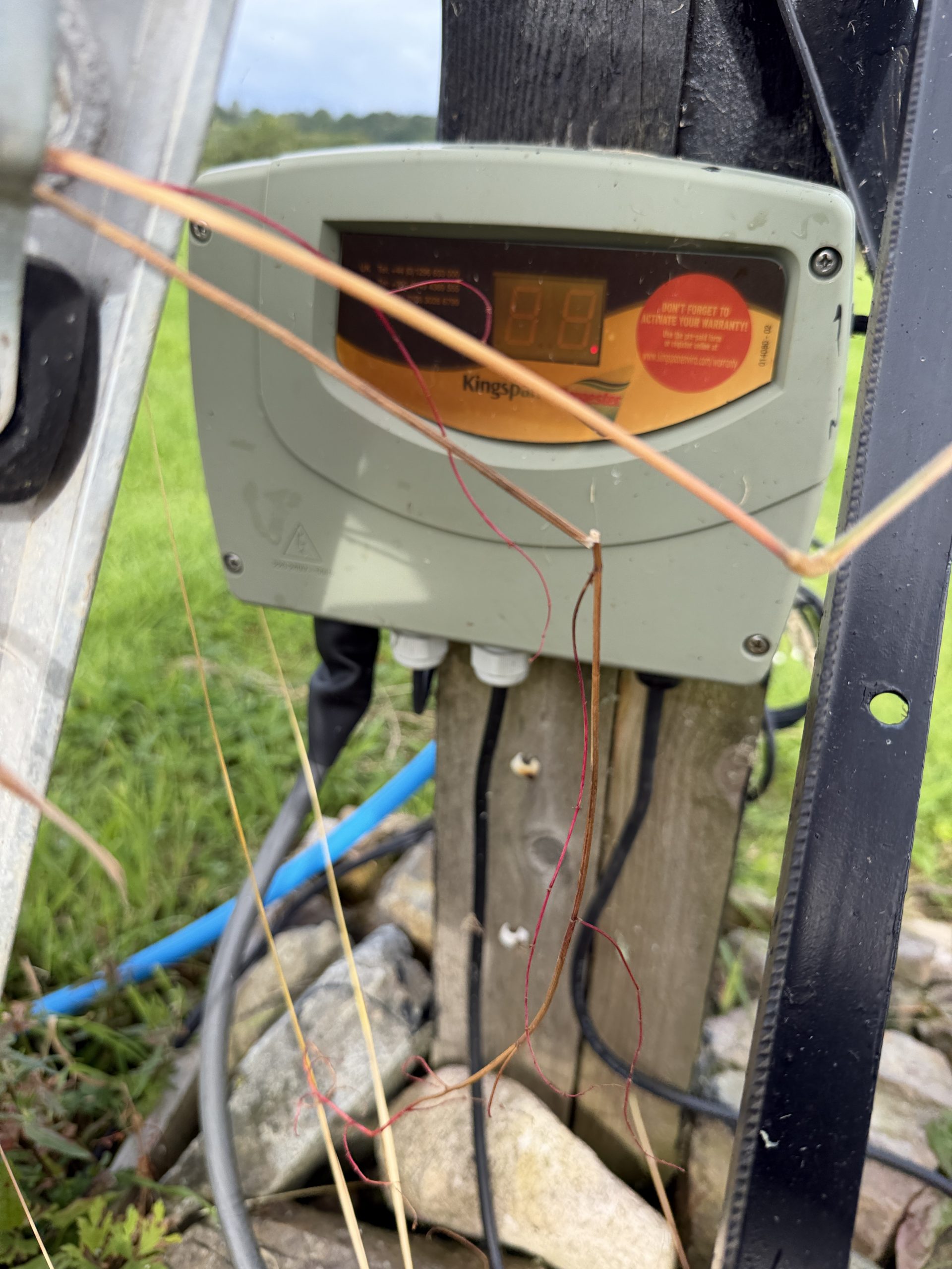 Kingspan BioDisc control panel with loss of rotation alarm commissioned in Oban