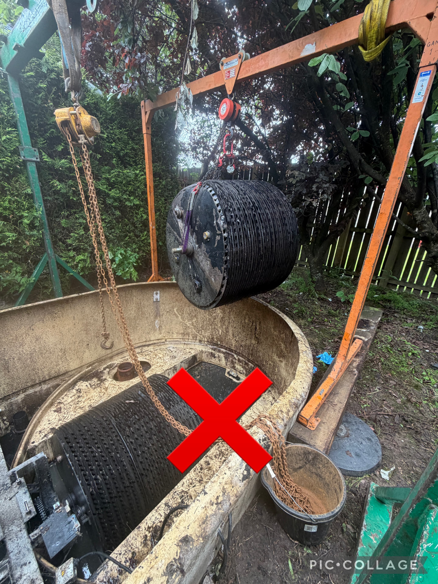 BD BioDisc failed shaft with disc pack removed during repair near Perth