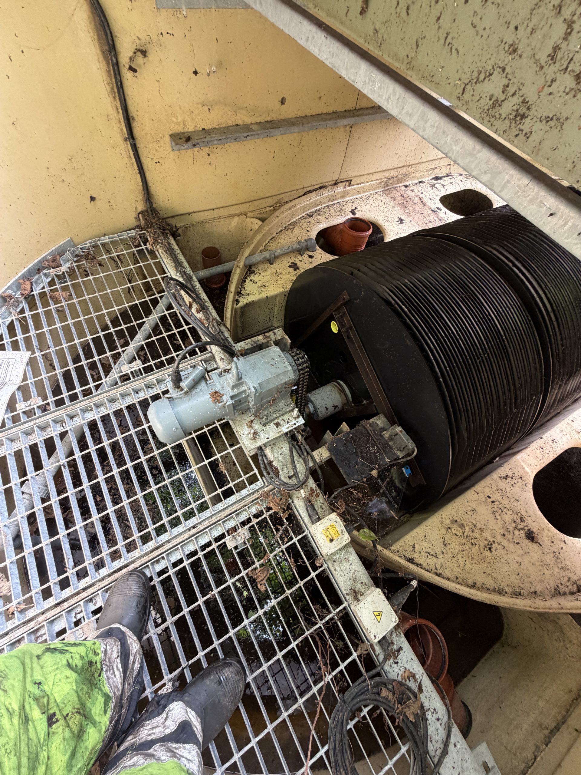 Inside Klargester BF BioDisc service Barrhead Glasgow