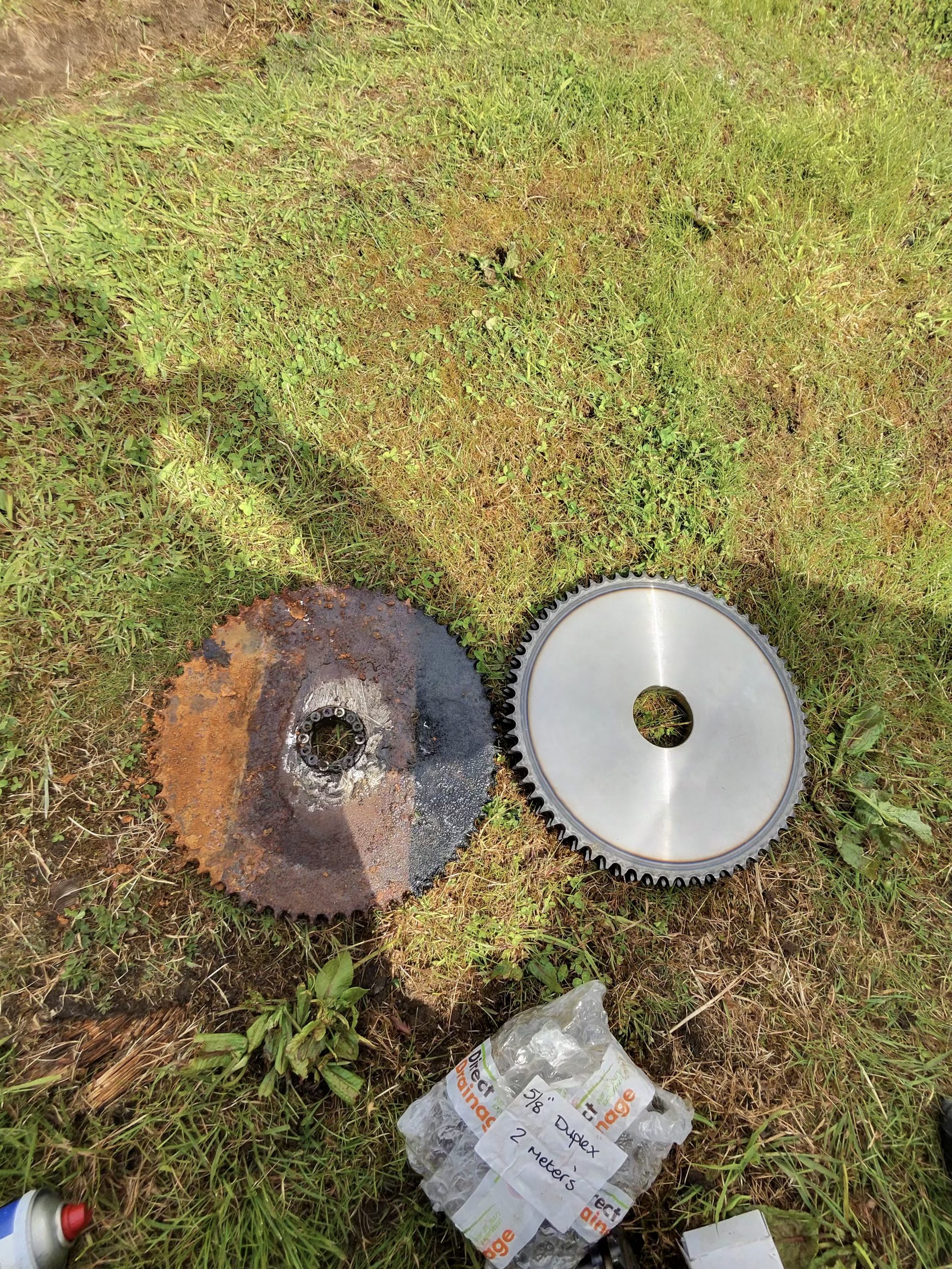 BE BioDisc bottom pulley before and after replacement Dalry