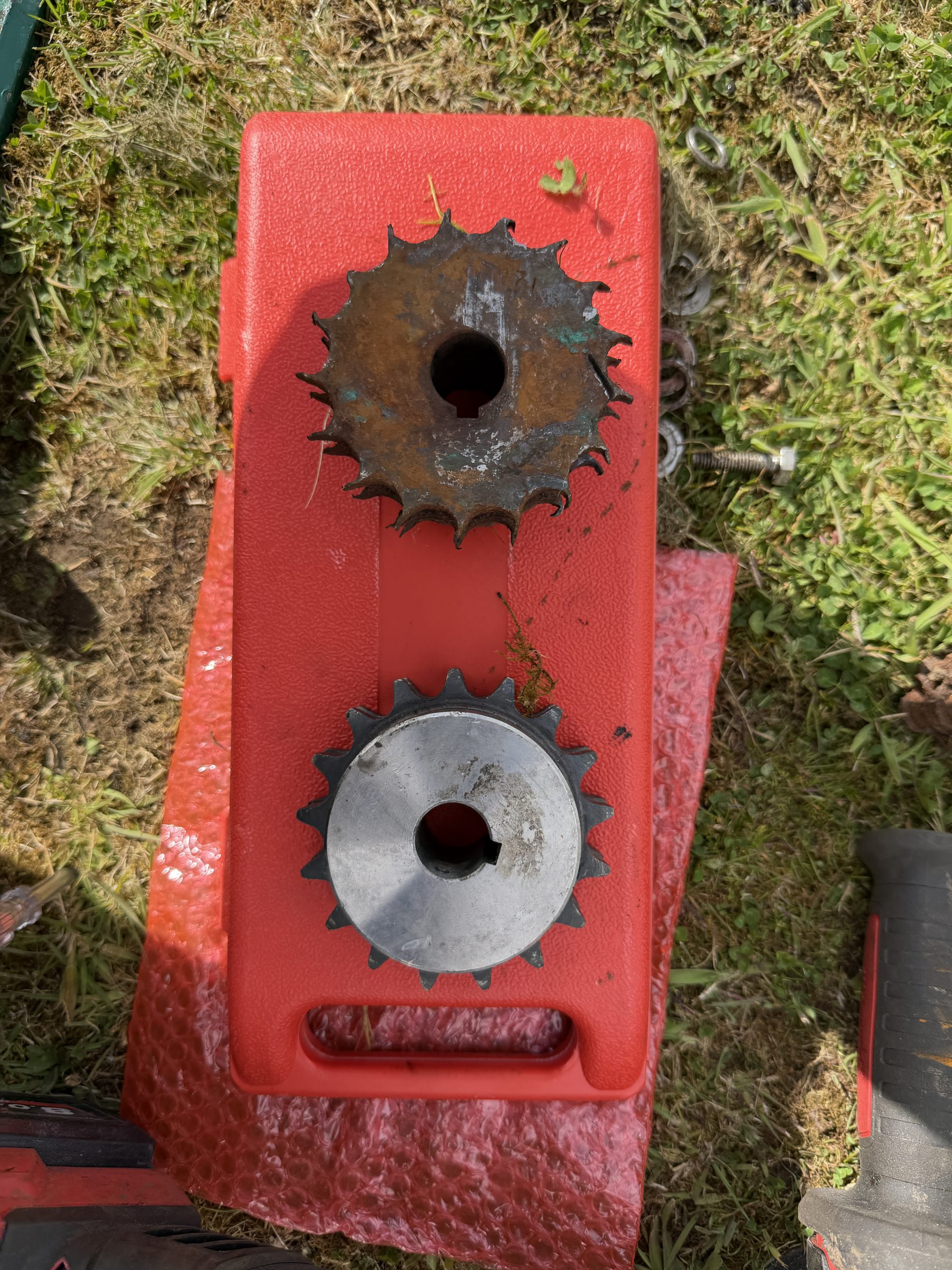 BE BioDisc top pulley before and after replacement Dalry