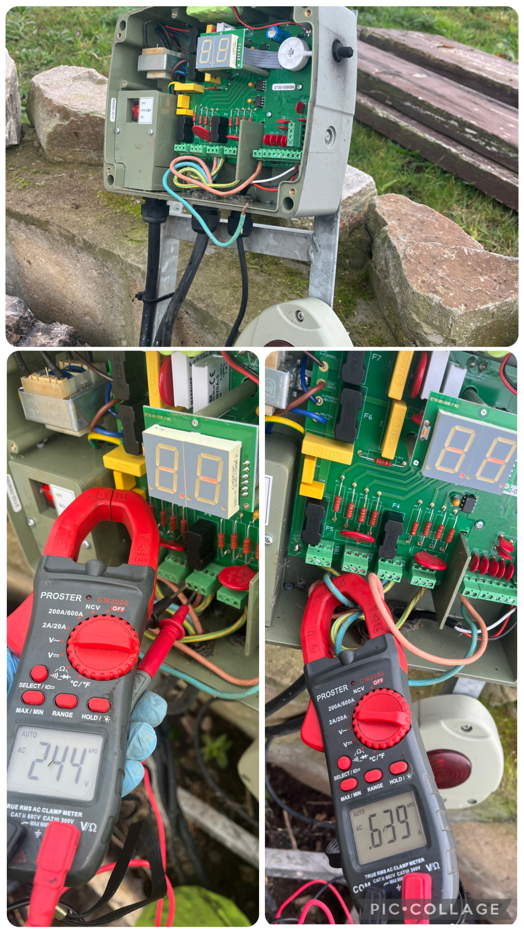 Electrical readings of control panel – BAX BioDisc Carnwath