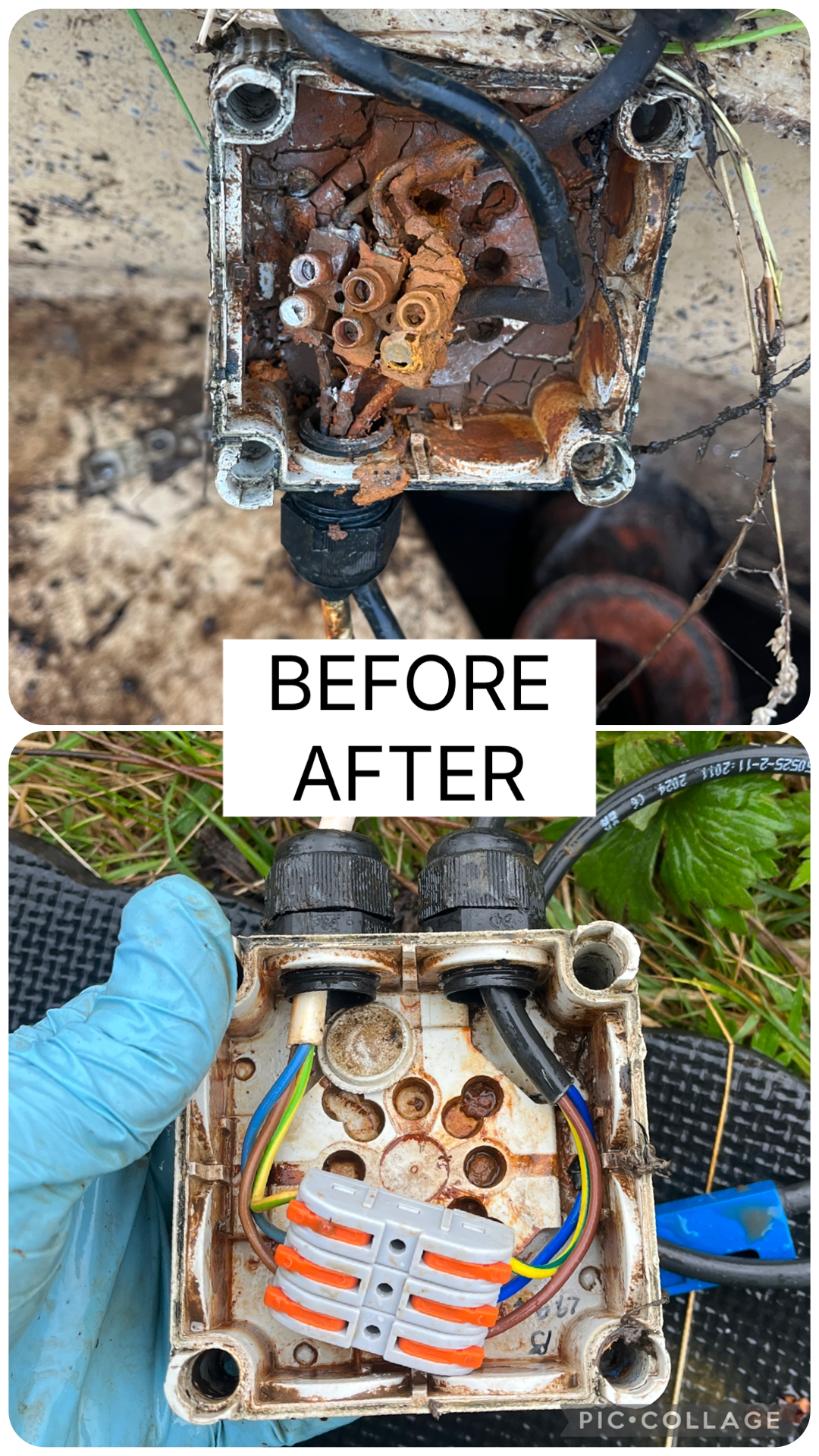 Renewed junction box terminals BA BioDisc Strathaven