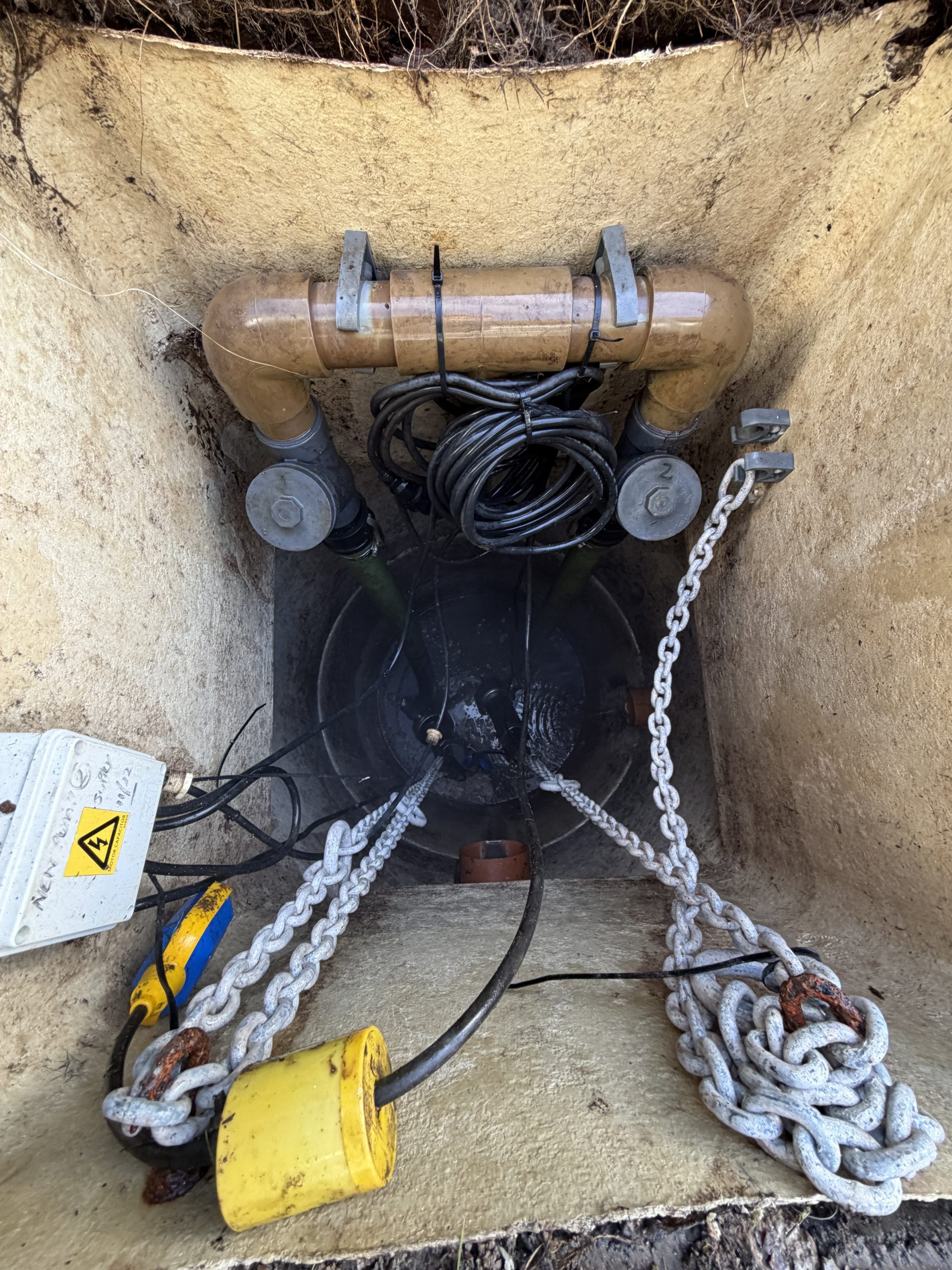 Pump chamber after pressure wash in Stirlingshire