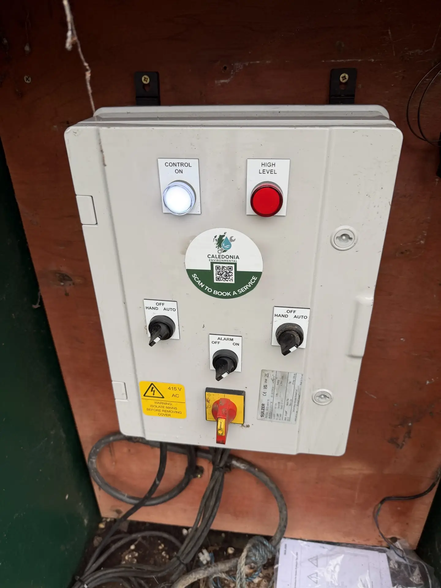 Dual pump control panel with telemetry system in Dirleton