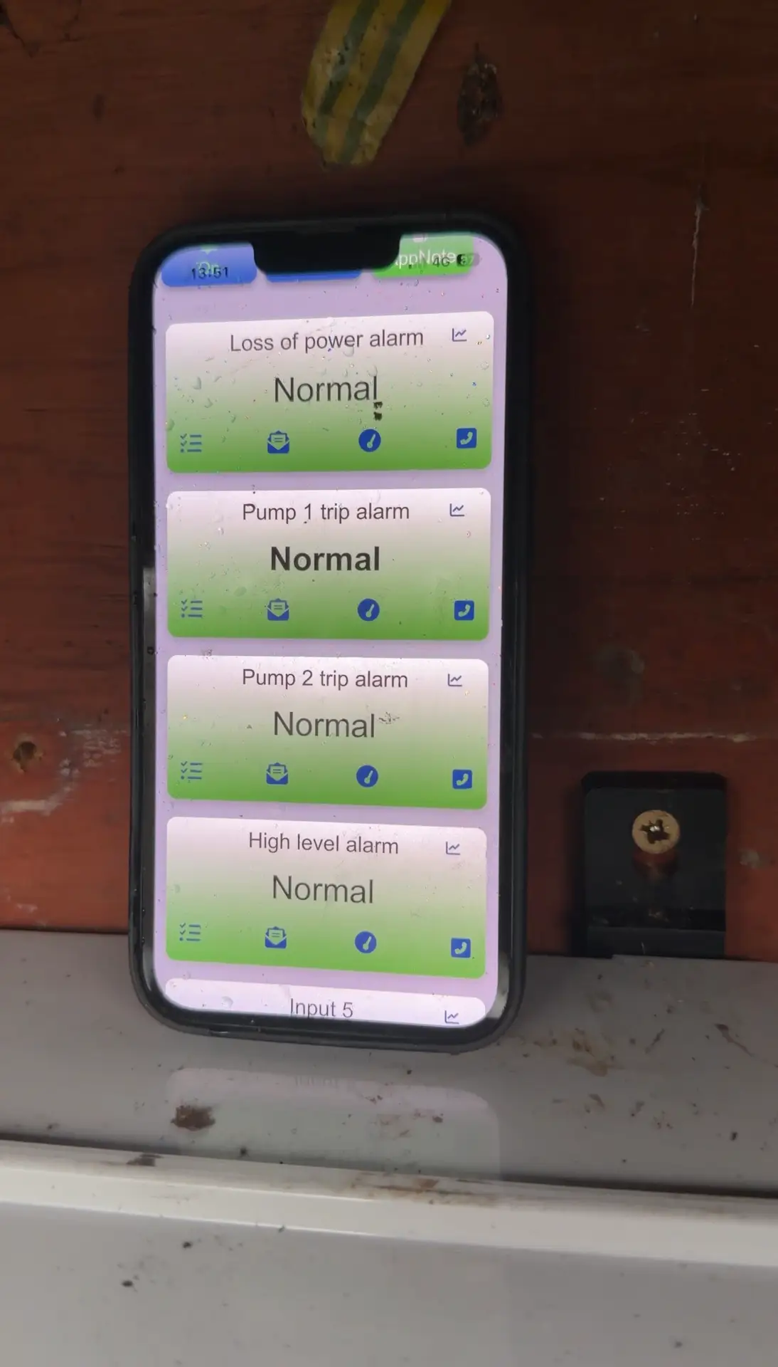 Remote telemetry on phone pump chamber Dirleton