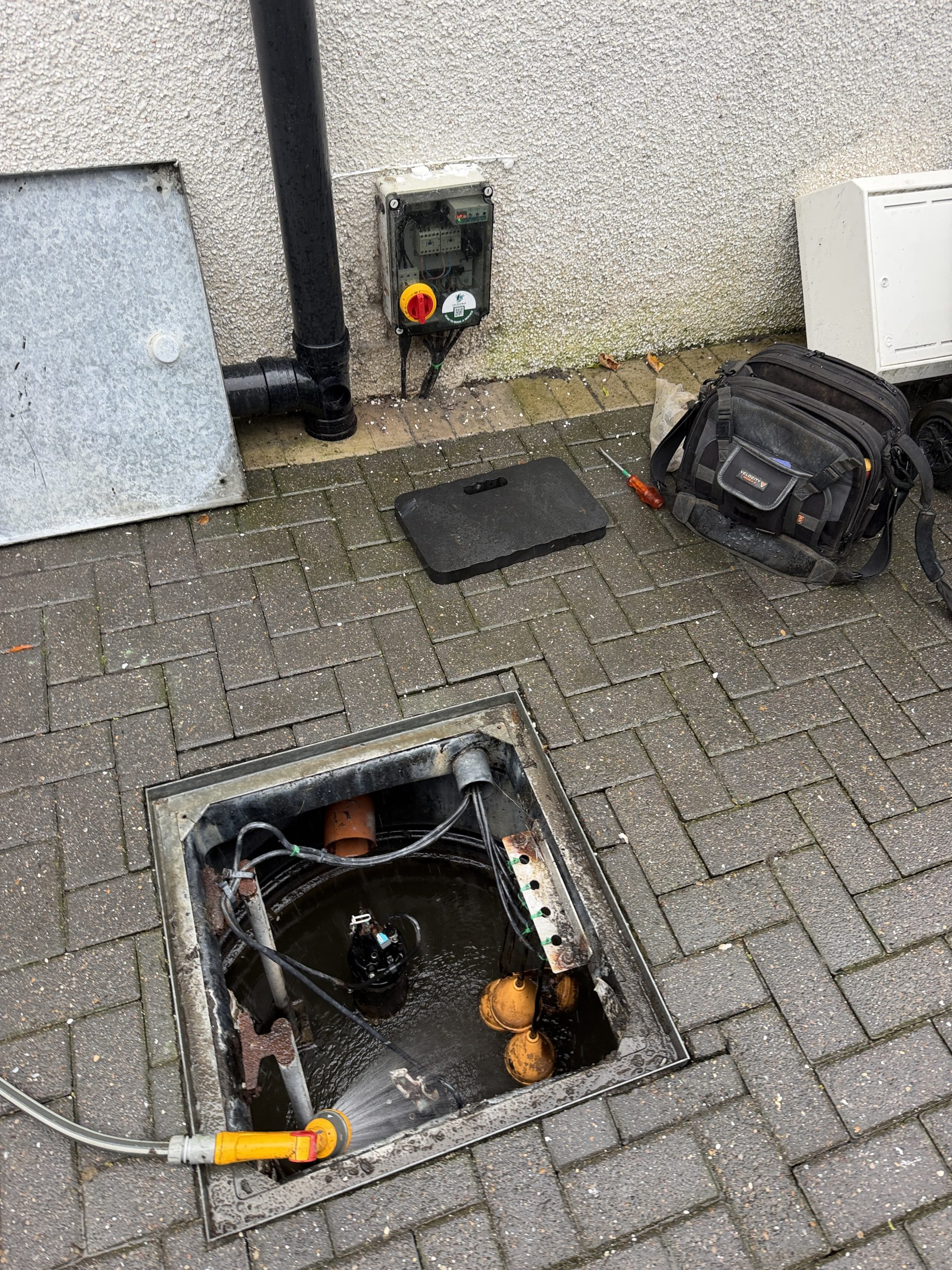Twin sewage pump chamber during routine service