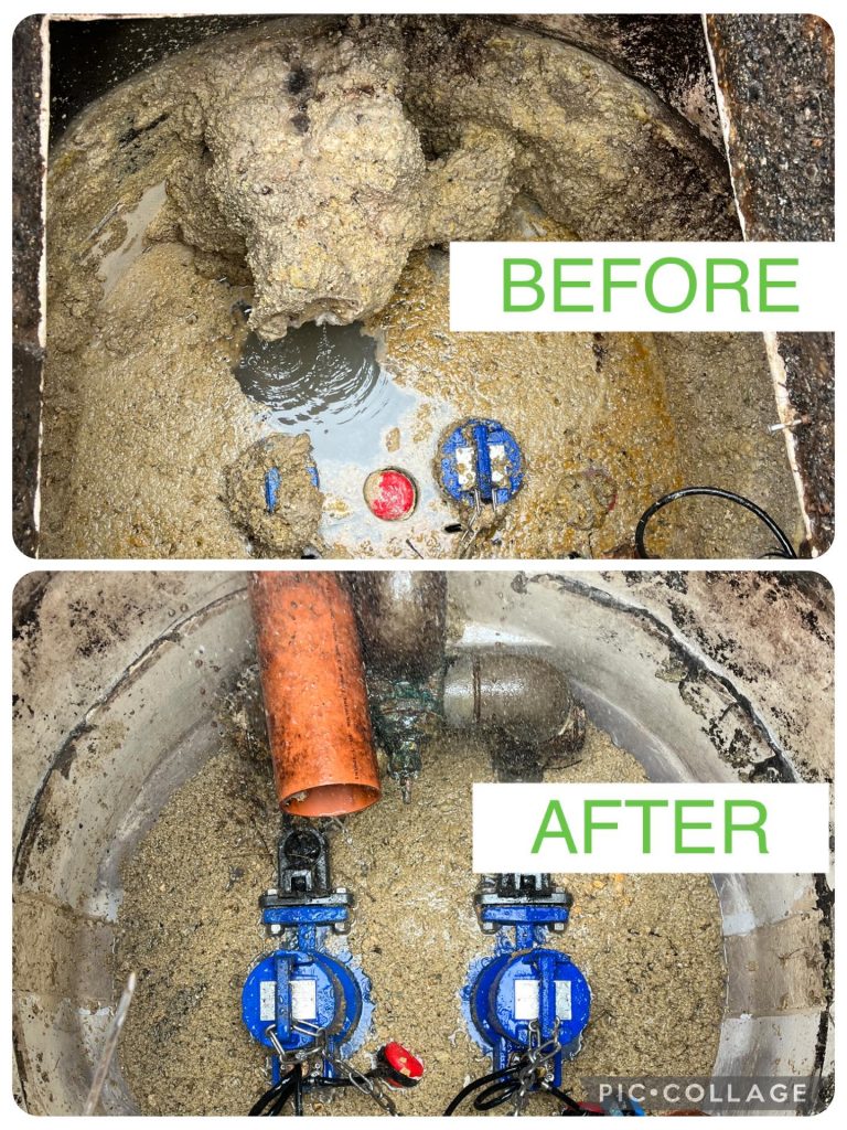 Sewage Pumping Station Service Lesmahagow – pump chamber after cleaning