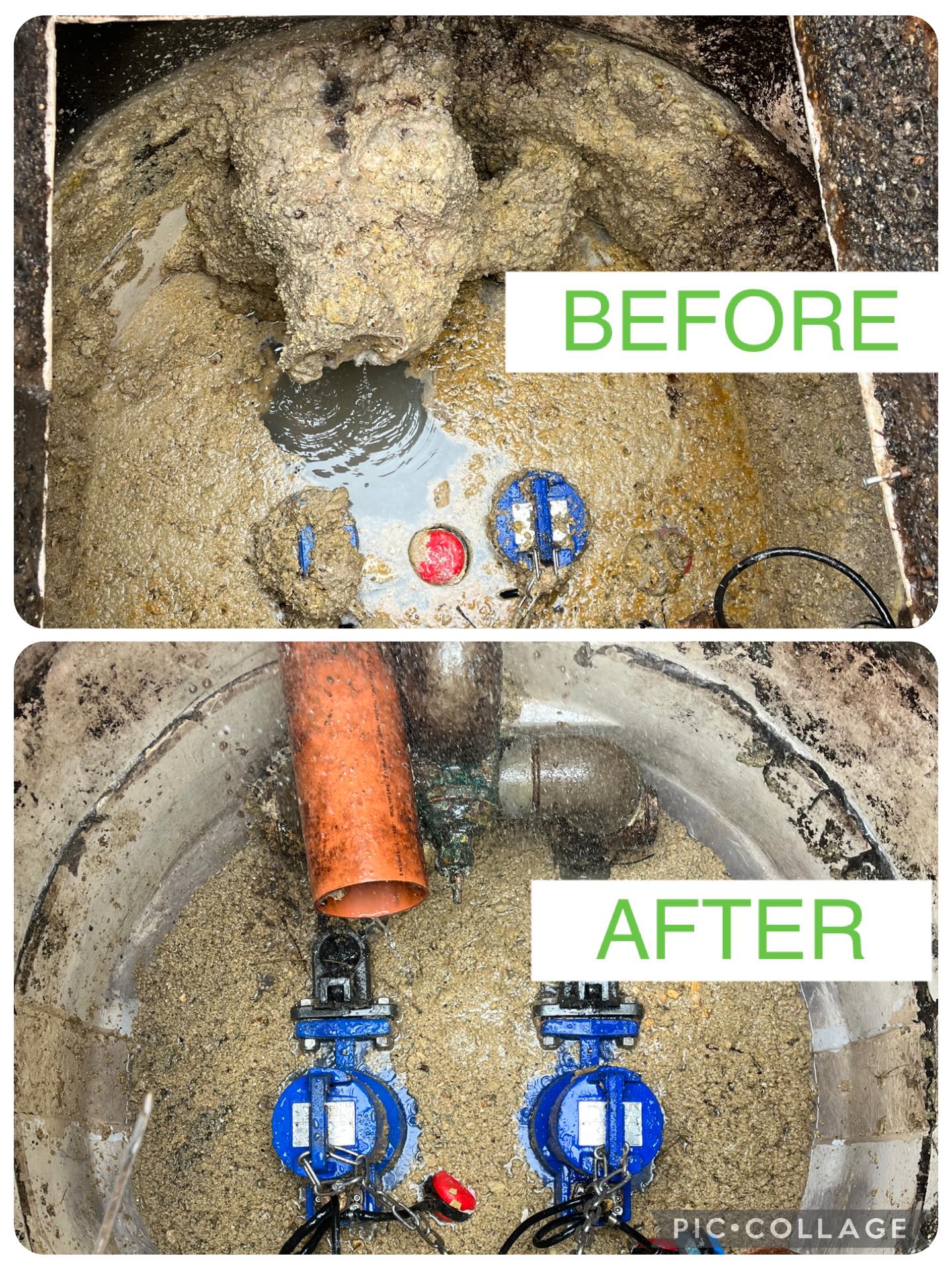 Sewage Pumping Station Service Lesmahagow – pump chamber after cleaning