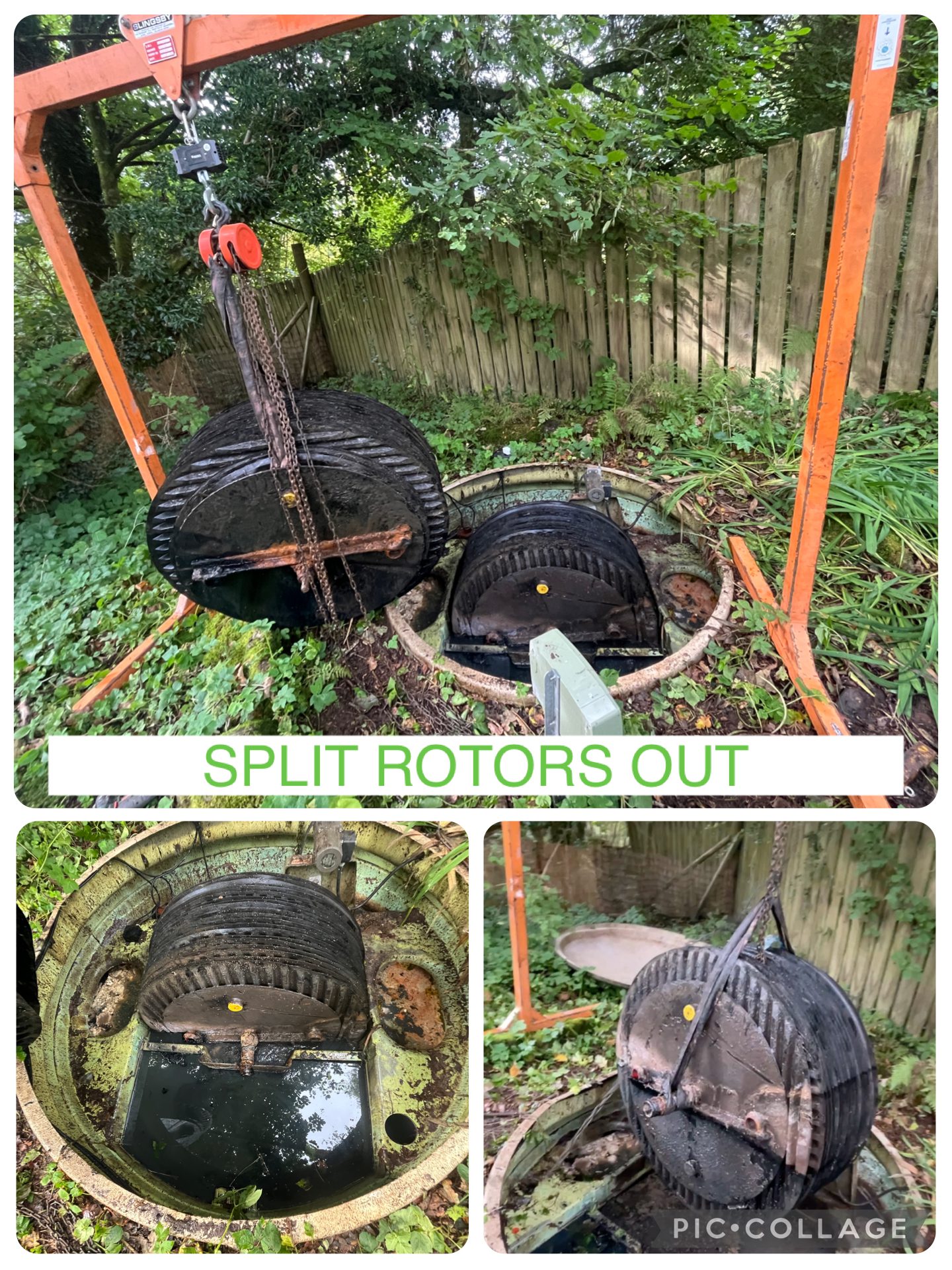 Split rotor removed from BB BioDisc in Douglas South Lanarkshire