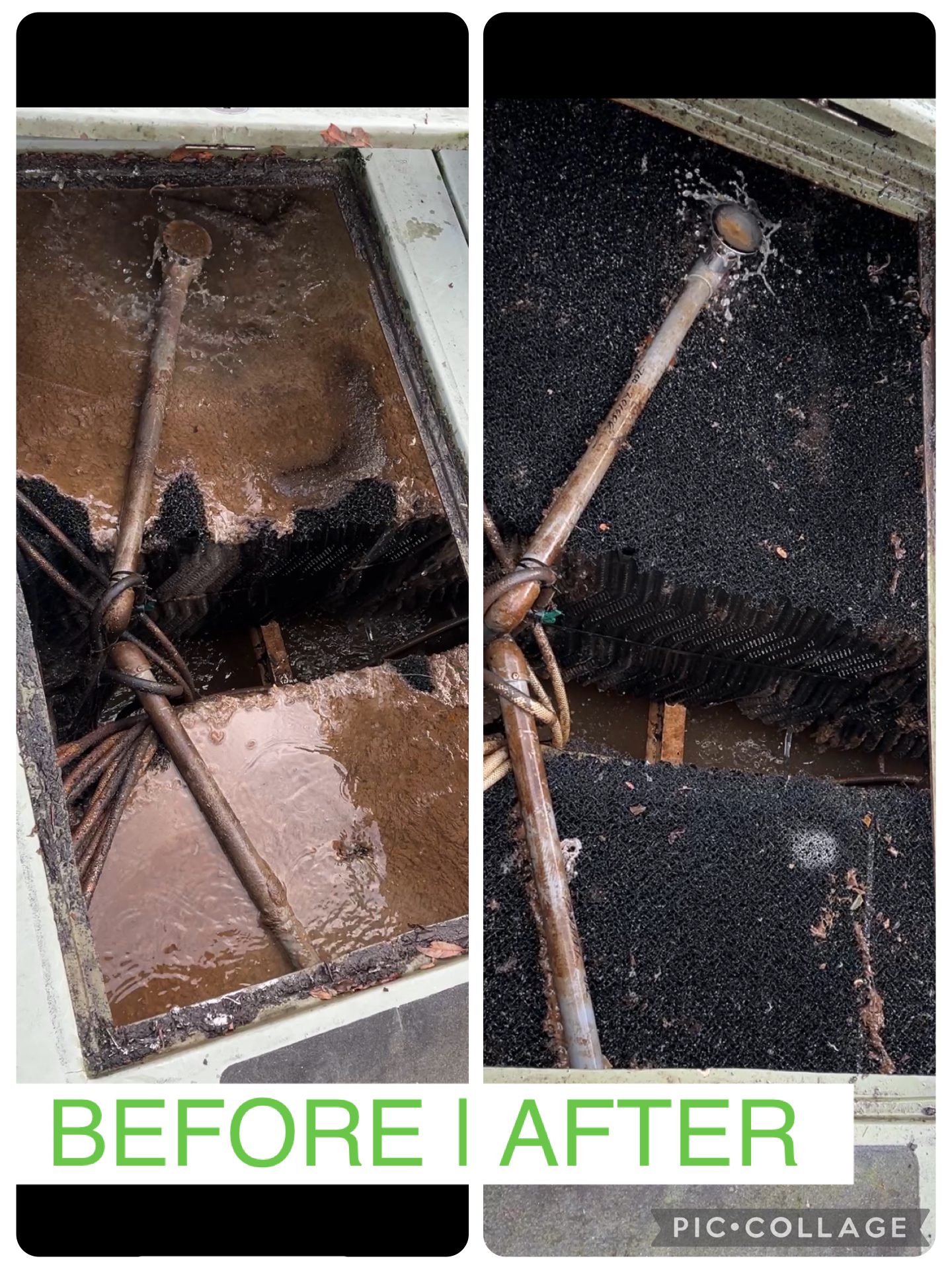 Cleaned Enkamat filter during P150 BioTec annual service in Dunning