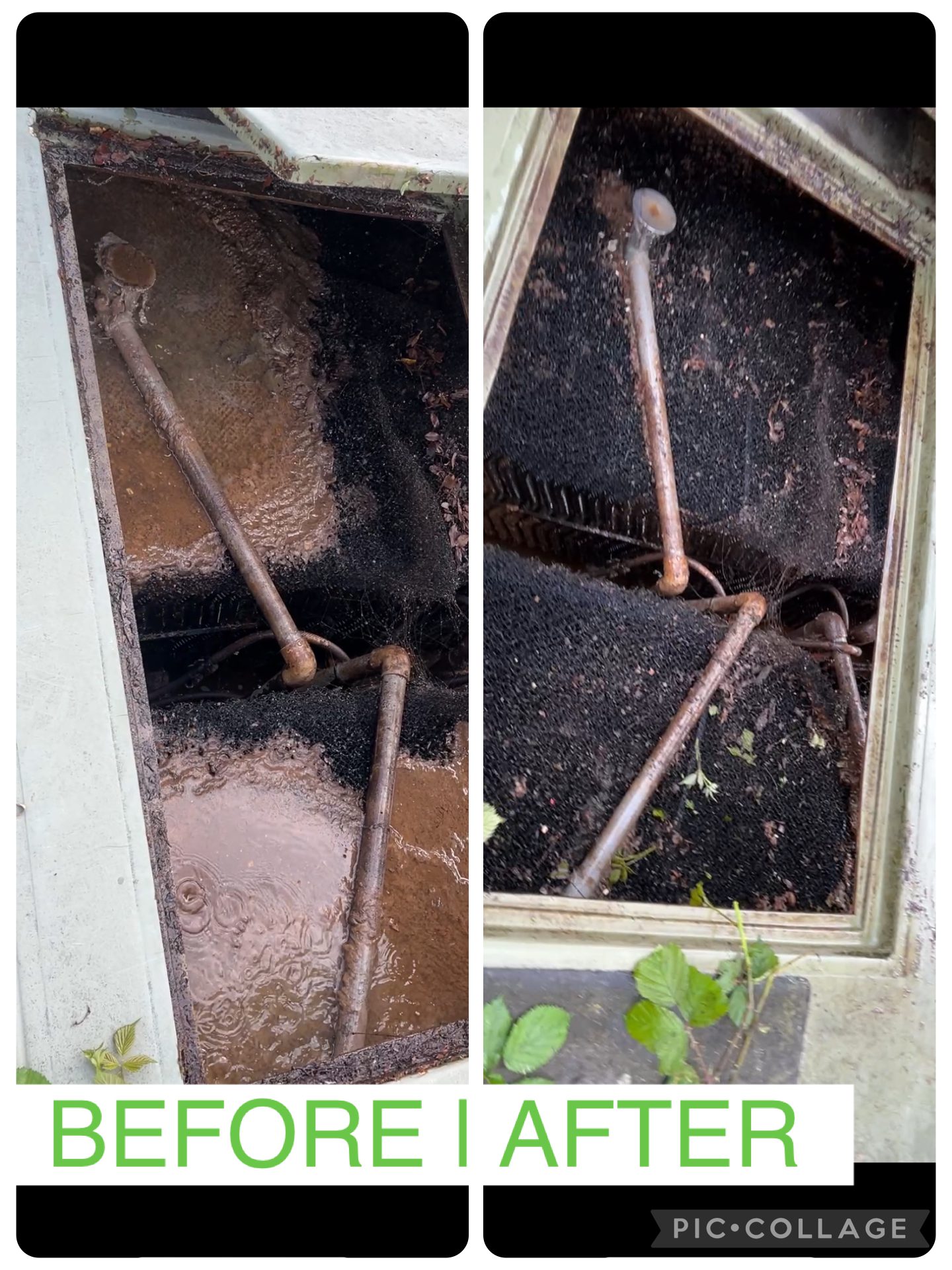 Ponding on Enkamat filter during P150 BioTec annual service in Dunning